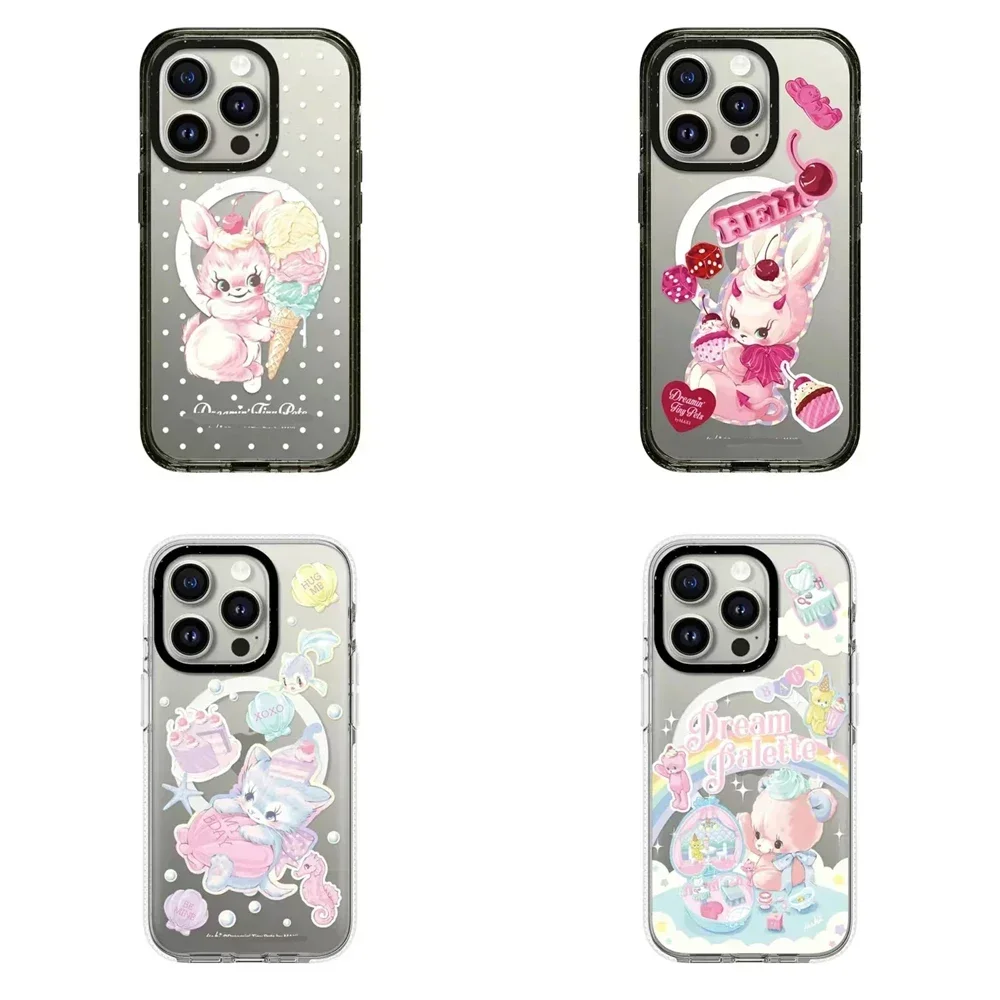 

Magsafe Acrylic Rabbit Ice Cream Phone Case Cover for IPhone 11 12 13 14 15 Pro Max Case for IPhone 15 Pro Max