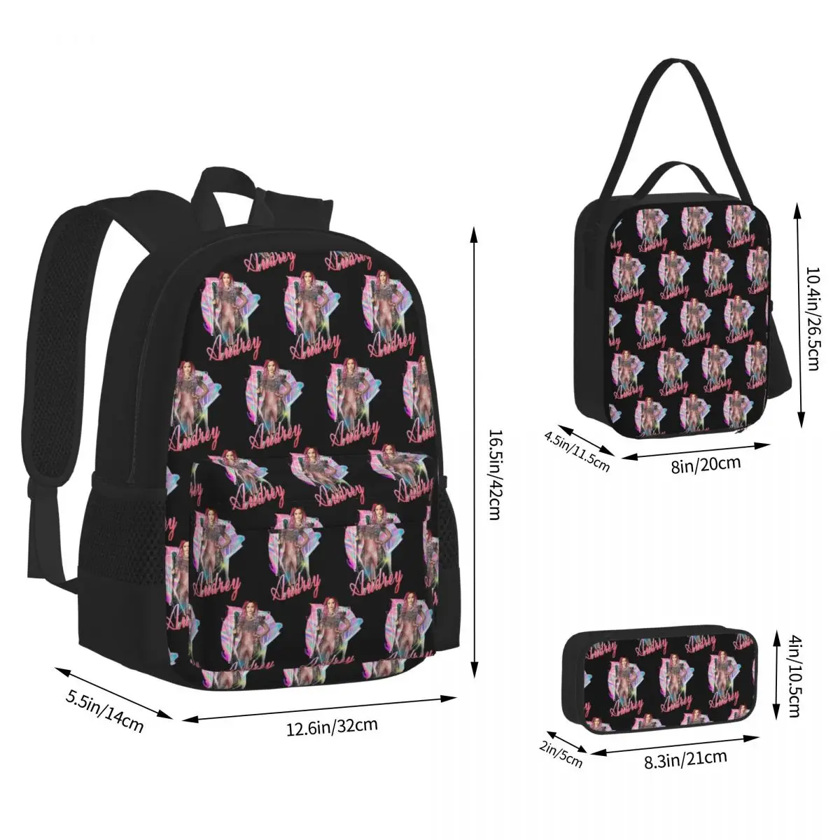 Audrey The Queen Of Mean - Descendants Backpacks  Students School Bags Kids Rucksack Lunch Bag Pen Bag Three-Piece Set