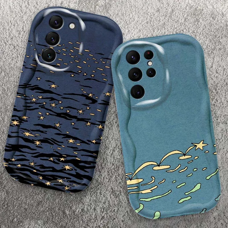 Stars Seas Fanyong Pattern For Samsung Galaxy S26 S25 S24 S23 S22 S21 S20 FE Lite Plus Ultra Wave Oil Phone Case
