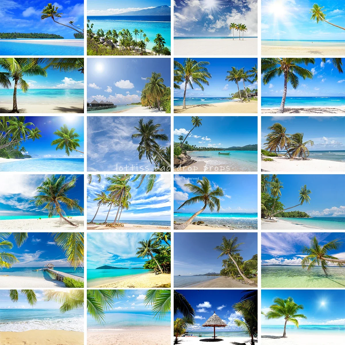 

Beachside Palm Trees Backdrops Summer Sunshine Photography Seaside Photocall Kids Adult Photo Coast Seawater Backgrounds