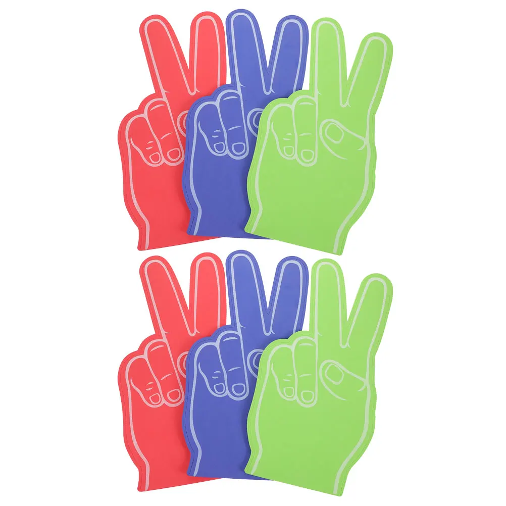 6 szt. Piankowe palce Eva, rekwizyty do kibicowania na meczach sportowych, imprezach, akcesoria dla kibiców, rękawice z pianki dla fanów sportu