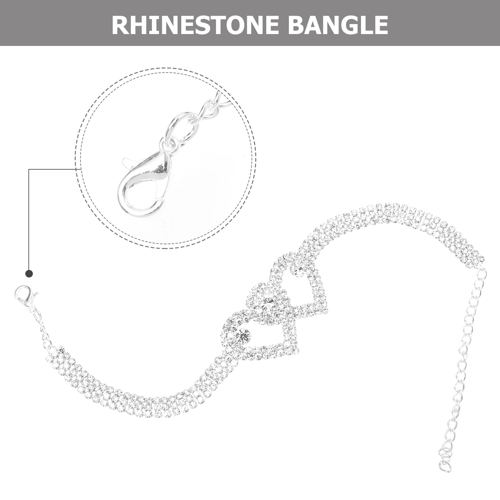 

Heart-shaped Rhinestone Anklet Foot Jewelry Crystal Chain Charm Bangle Rhinestones Bracelet Stacking