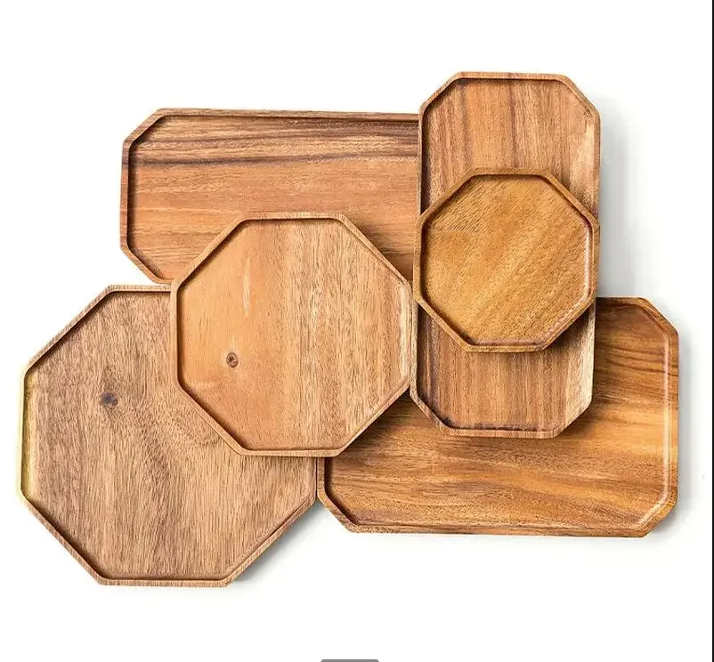 

Деревянный поднос для хранения, прямоугольная деревянная тарелка, тарелки для фруктовых закусок, чайные подносы, поддоны, обеденное блюдо