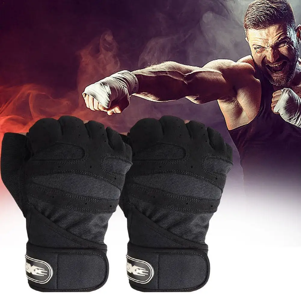 Gym Fitness Weightlifting Gloves Wristband Support Breathable Anti-SlipCycling Bicycle Bodybuilding Powerlifting Training Gloves