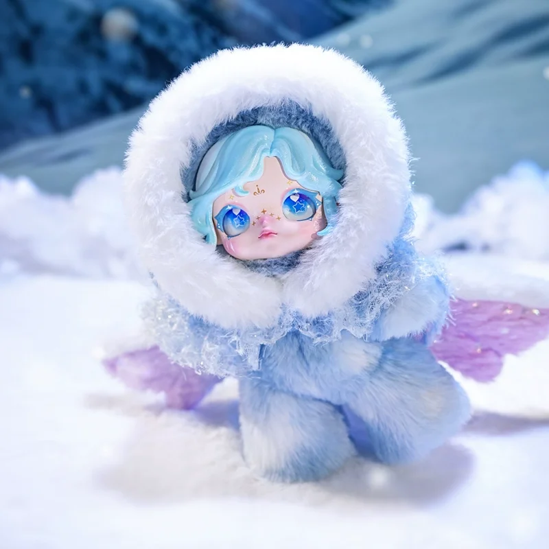 دوميا سنو تتبع اللغة السرية الفينيل أفخم مفاجأة صندوق أعمى دمية المحمول العظام المشتركة لطيف فتاة هدية عيد ميلاد لعبة حلية