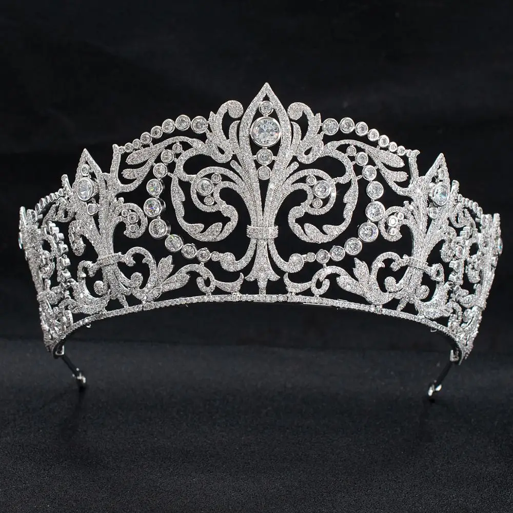 Classic Cubic Zirconia Wedding Bridal Princess Tiara Crown Diadem Women Hair Jewelry Accessories CH10329