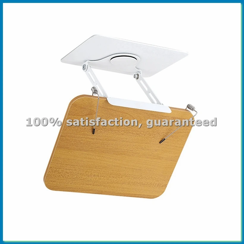

360°Rotating Base Book Stand Holder for Reading Hands Free Foldable Book Display Stand with Paper Clips Wood Panel Stand-AT35