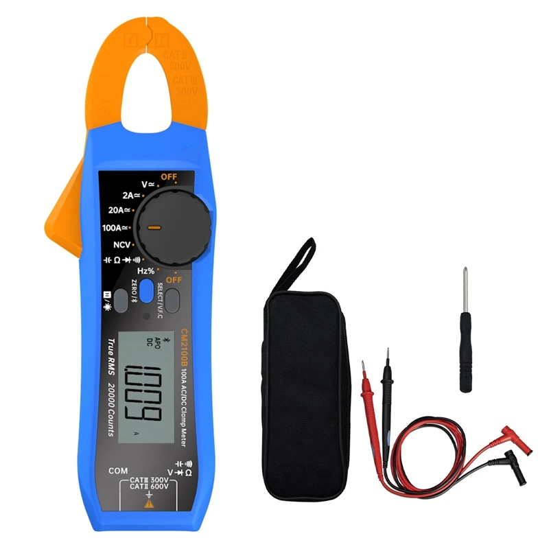 

CM2100B Bluetooth Clamp Meter 100A 600V AC/DC Meter 20000 Counts True RMS Capacitance Resistance Diode Clamp Multimeter