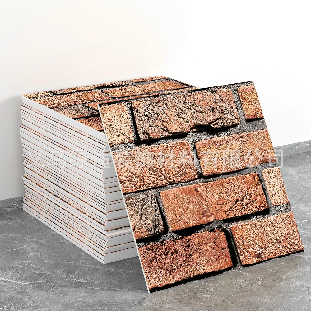 3D Brick Room Decoration autoadhesivo Vintage Marble Tile Effect Wall Panel 30x30cm Self-Adhesive para sala de estar