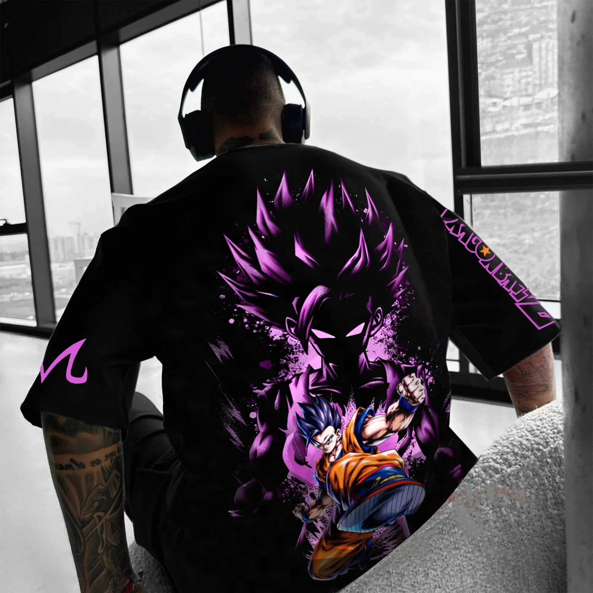 Dragon Ball Animation GOKU T-shirt girocollo allentata estiva da uomo e da donna americana a maniche corte in cotone stampato periferico 2025