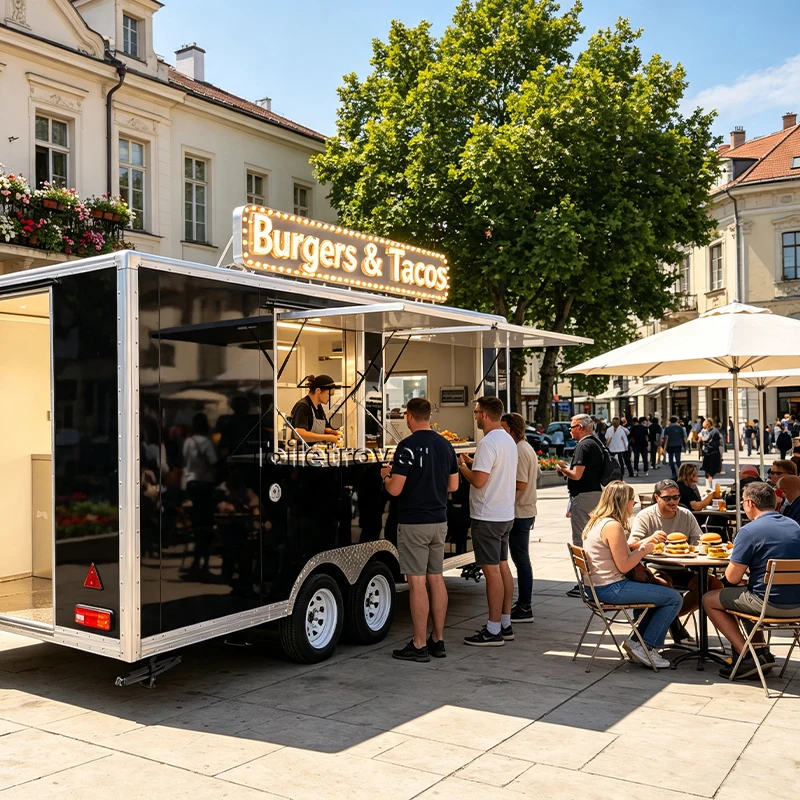 Mobile Restaurant Food Trailer Tacos Hot Dog Food Truck Burger Commercial Street Vending Food Trailer Suitable for USA Market