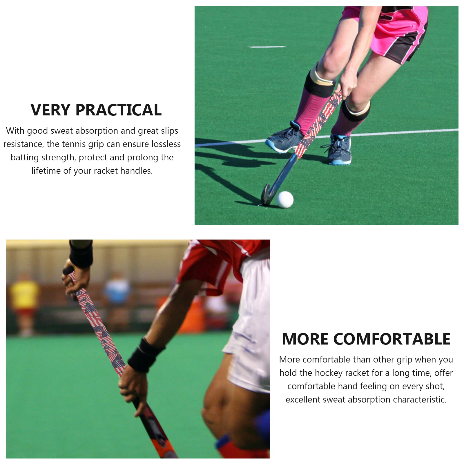 

1 Roll Decorative Ice Hockey Racket Tape Wear-Resistant Non-Slip Cotton Material Sweat-Proof Shock Absorption Grip Enhancement