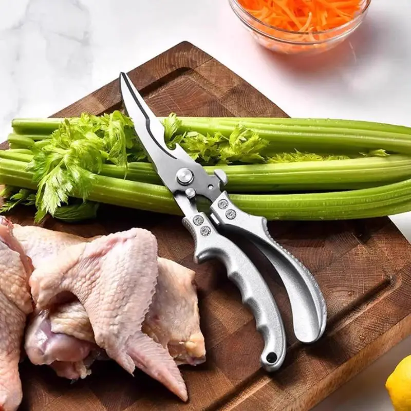 Household Stainless Steel Kitchen Chicken Bone Scissors Multifunctional Sharp Food Shears for Meat Vegetable Herb Cutting