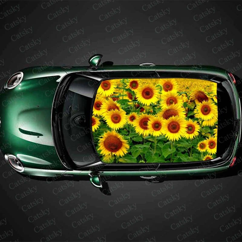 

sunflower Car stickers decals car roof sunroof decoration stickers vinyl wrap modified itache car decals