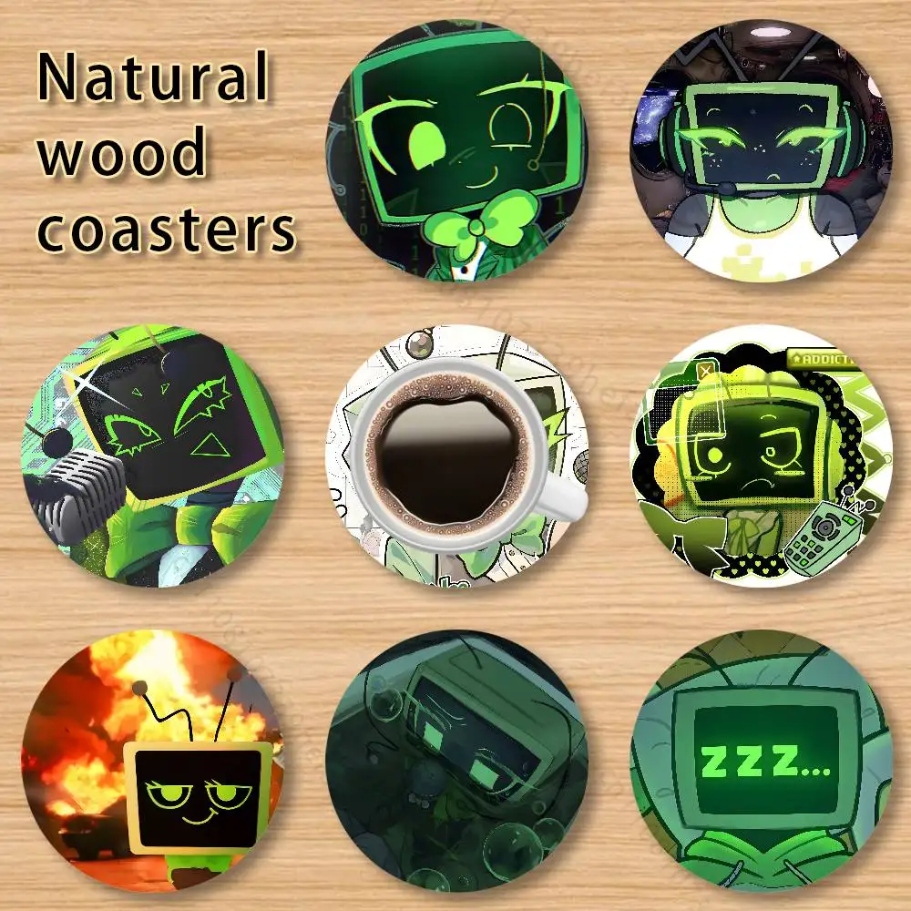 

Vee D-Dandys Game World TV wooden anti-slip coasters, suitable for home office and living room decoration