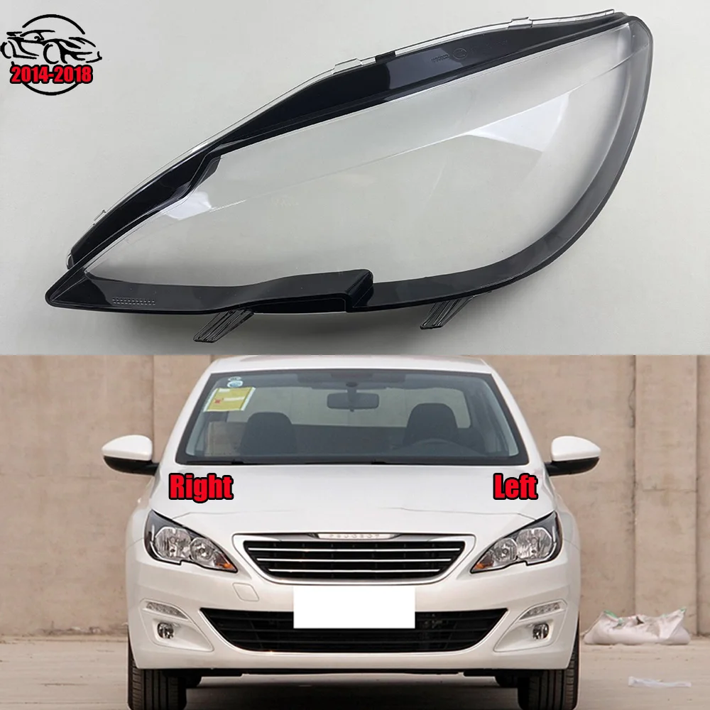 

For Peugeot 408 2014 2015 2016 2017 2018 (Low) Car Front Headlight Cover Lampshade Lampcover Head Lamp light Covers Shell