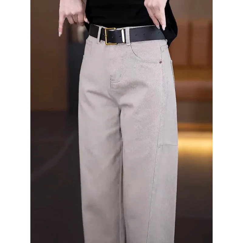 واسعة الساق السراويل Scimitar النساء الجينز الخريف السراويل المنجل غير رسمية كل مباراة التخسيس استرخاء يشعر الموز السراويل