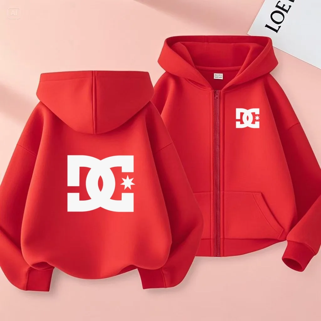 

Children's Casual Fashion Charming Loose Coat Clothes Cardigan Hoodie Zipper Style Sweatshirt Boys Girls3-12Yrs Brand Sports Top