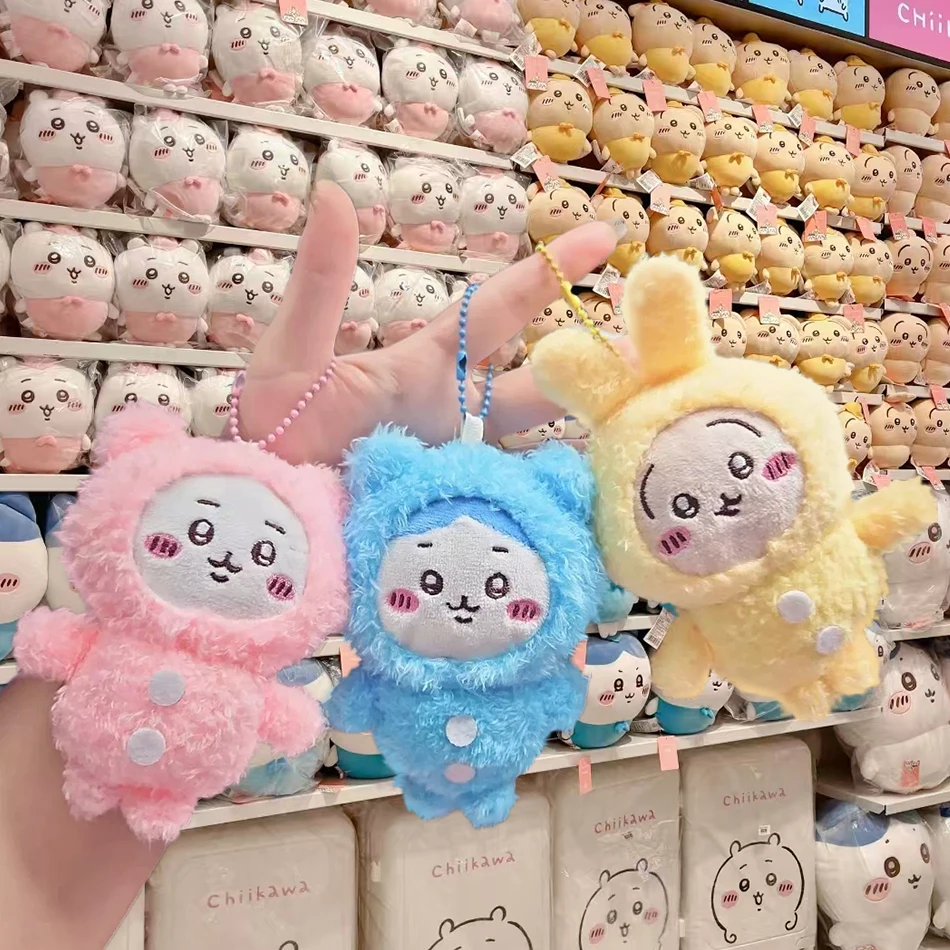 Anime Figures Chiikawa Cartoon Cute Plush Keychain Figures Hachiware Usachi Small Feet Pendant Self Deprecating Bear Doll Gift