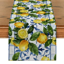 Camino de mesa de fruta y limón, decoración de tocador para cocina, caminos de mesa para fiestas, hogar, comedor, decoración de mesa de cocina