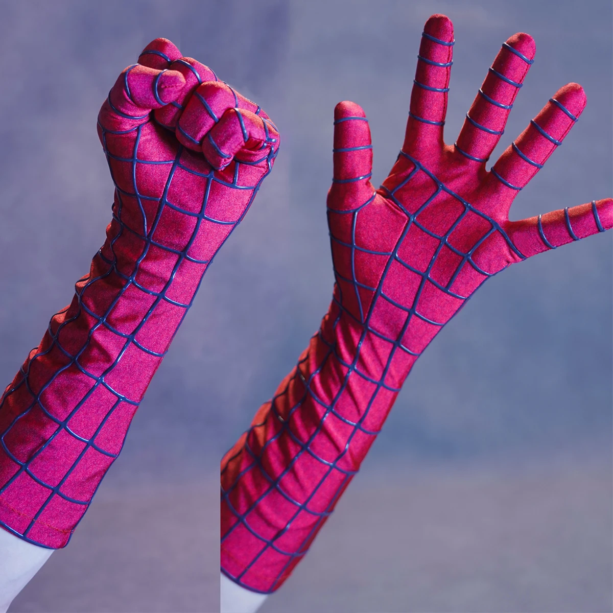 

Spider-Man 2 Gloves Accessories with Rubber Strip 1:1 Handmade Superhero Cos Costume for Halloween Cosplay One Size (Long Type)