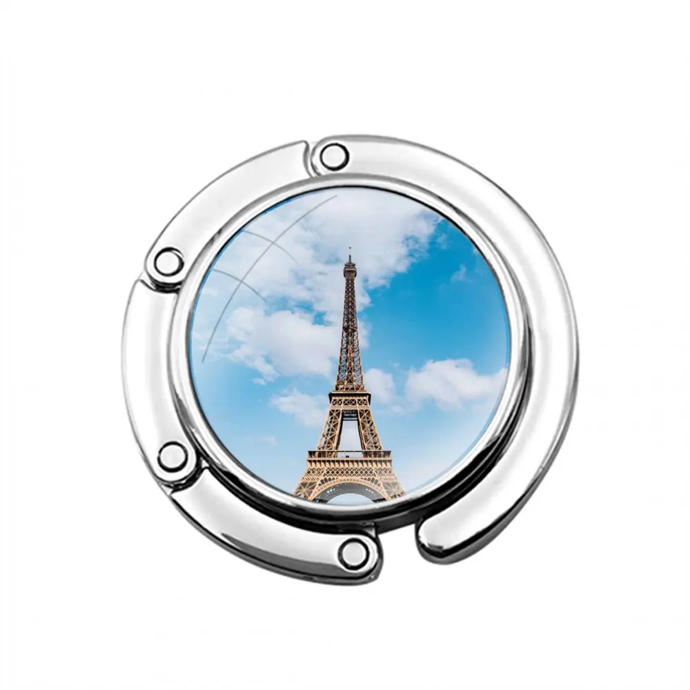 France Eiffel Tower In Paris Style Foldable Purse Hook for Women's Table Handbag Storage Folding Decor Table Hook