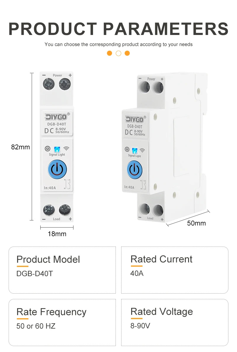 DIY GO DC 1P+N 40A Steuerschalter von TUYA APP WIFI Smart Leistungsschalter MCB DIN-Schiene für Smart Home drahtlose Fernbedienung ﻿ – Detail 12