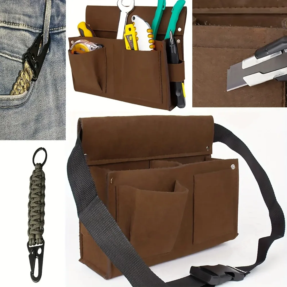 Heavy Duty Construction Tool Belt,Work Apron,Tool Pouch, with Poly Web Belt Quick Release Buckle Inches All the Way to 50”Inches