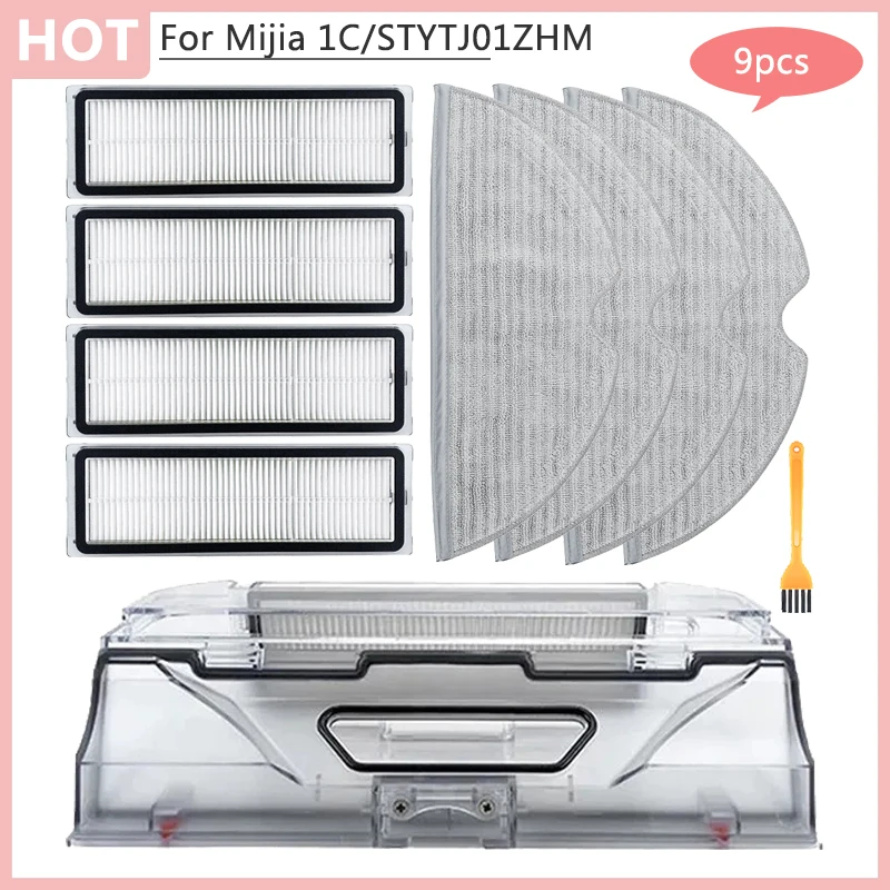 Für Xiaomi Mijia 1C STYTJ01ZHM Ersatzteile Roboter Staubsauger Staub Box Mülleimer HEPA-Filter Mopp Lappen Hause Zubehör
