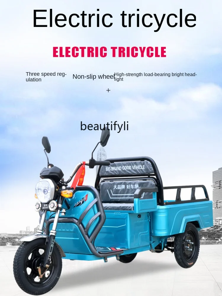 LBX Cargo Load Electric Tricycle High Power Electric Agricultural Tricycle Manned Electro-Tricycle for Carrying Goods