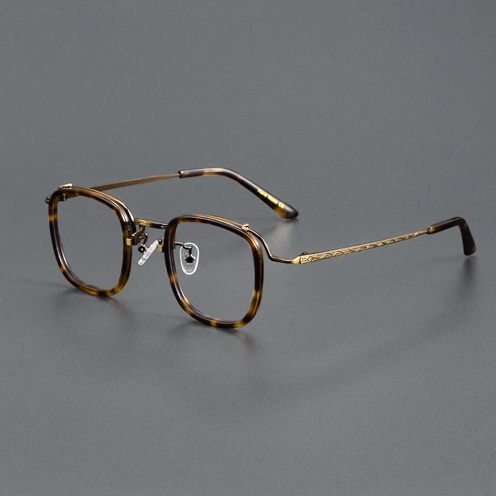 Ultra Light Titanium Frame Anti Blue Light Lens Rectangular Black Frame Unisex Optical Prescription Business Glasses