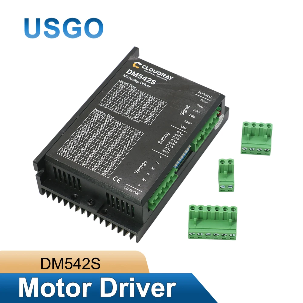 

USGO Upgrade DM542S Digital Stepper Motor Driver 2-Phase 1.0-5.0A DC 18-50V Controller for CNC Engraving Machine 3D Printer