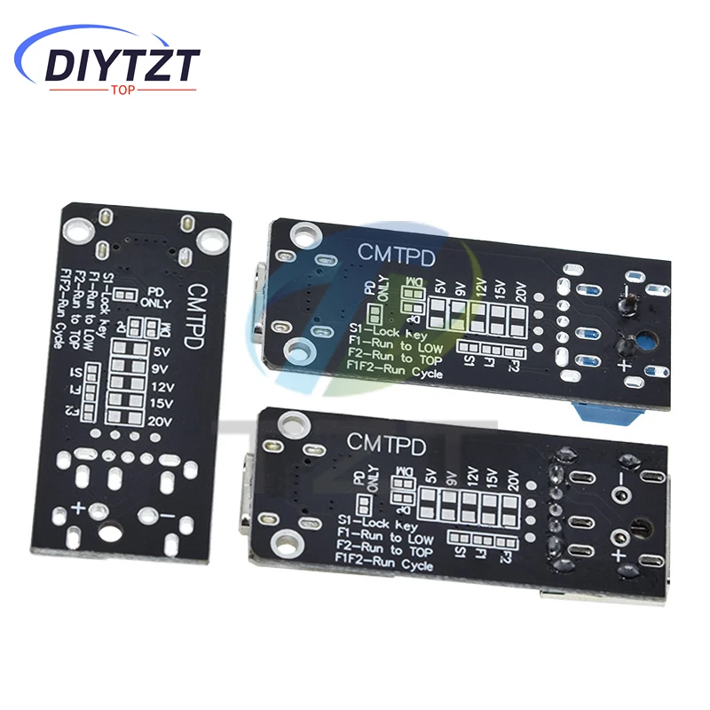DIYTZT 100W 5A USB-C Modulo scheda trigger di ricarica rapida PD/QC Scheda esca Carica rapida USB Type-c PD 2.0 3.0 Modulo di alimentazione boost