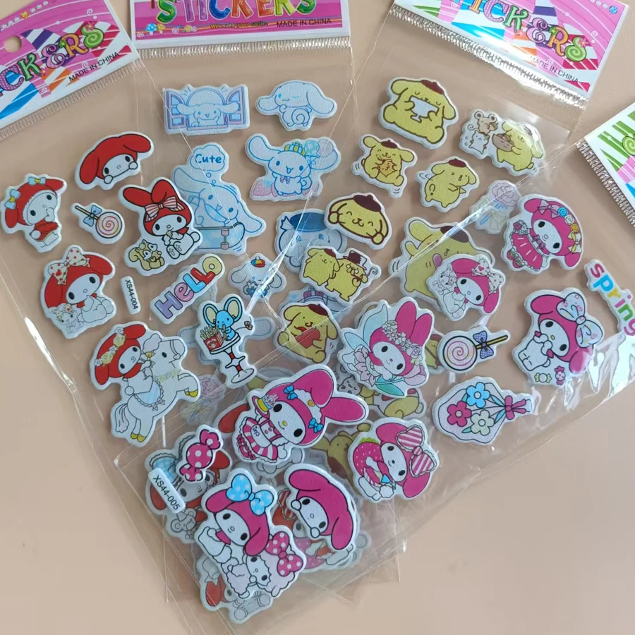 

12pcs Cute Cartoon Sanrio Sticker Toy Fun Hello Kitty Sticker DIY Waterproof Phone Refrigerator Suitcase Stationery Gift