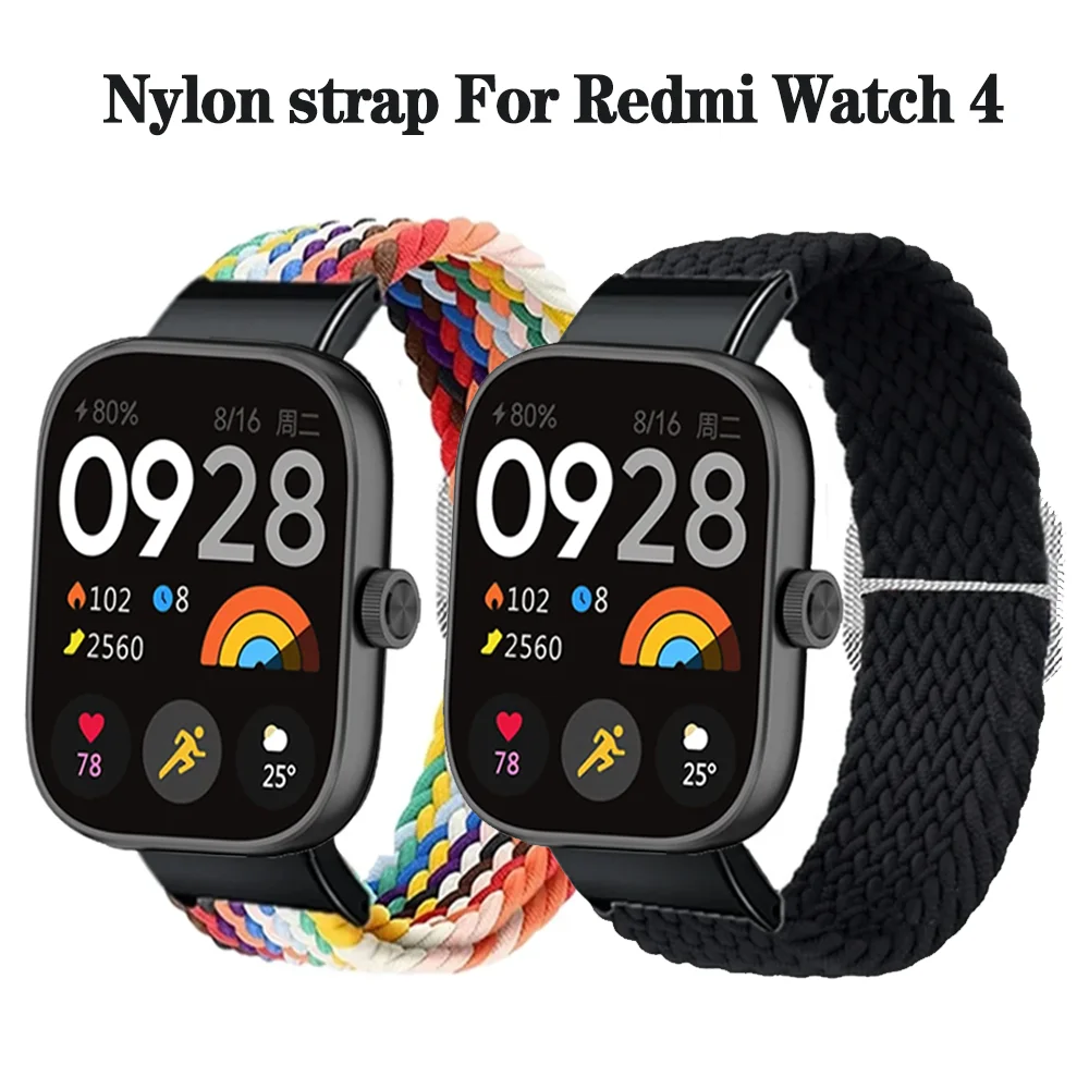 สายรัดไนลอนสำหรับ redmi Watch 4นาฬิกาสมาร์ทวอชสายถักสำหรับ Xiaomi Mi band 8 Pro