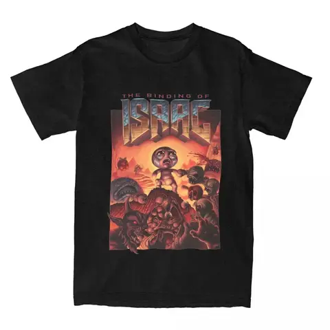 Herr Dam T-shirts med 90-talsmotiv från The Binding of Isaac, Bomullstoppar, Coola kortärmade rundhalsade t-shirts, presentt-shirt, kläder 8 best sales Isaac-t-shirt med bindning - №1
