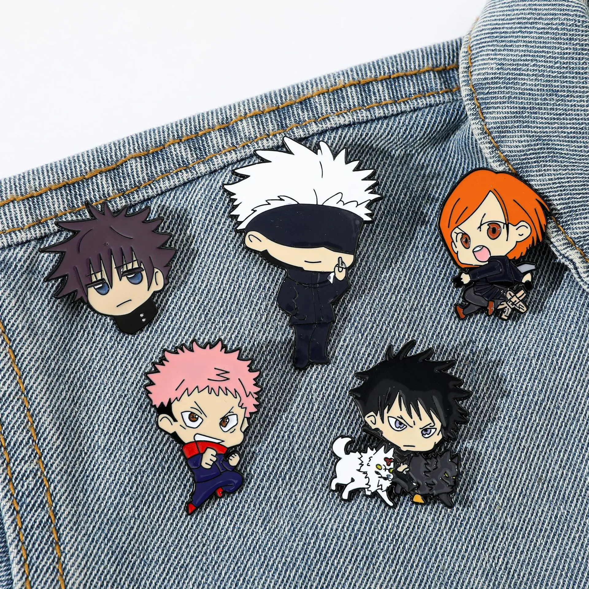 

5pcs/set Anime Jujutsu Kaisen Okkotsu Yuta Gojo Satoru Brooch Pin Backpack Lapel Brooches Cartoon Jewelry Gifts for Boys Girls F