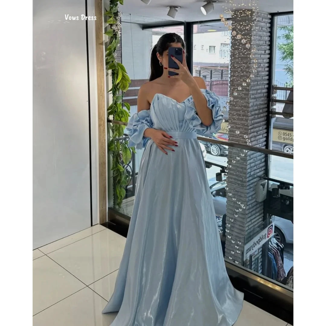 

Vows Line A Evening Gown Off-shoulder Robes De Cocktail Dresses Custom Made Satin Cloth Luxurious Party Dress Women's Prom Dress
