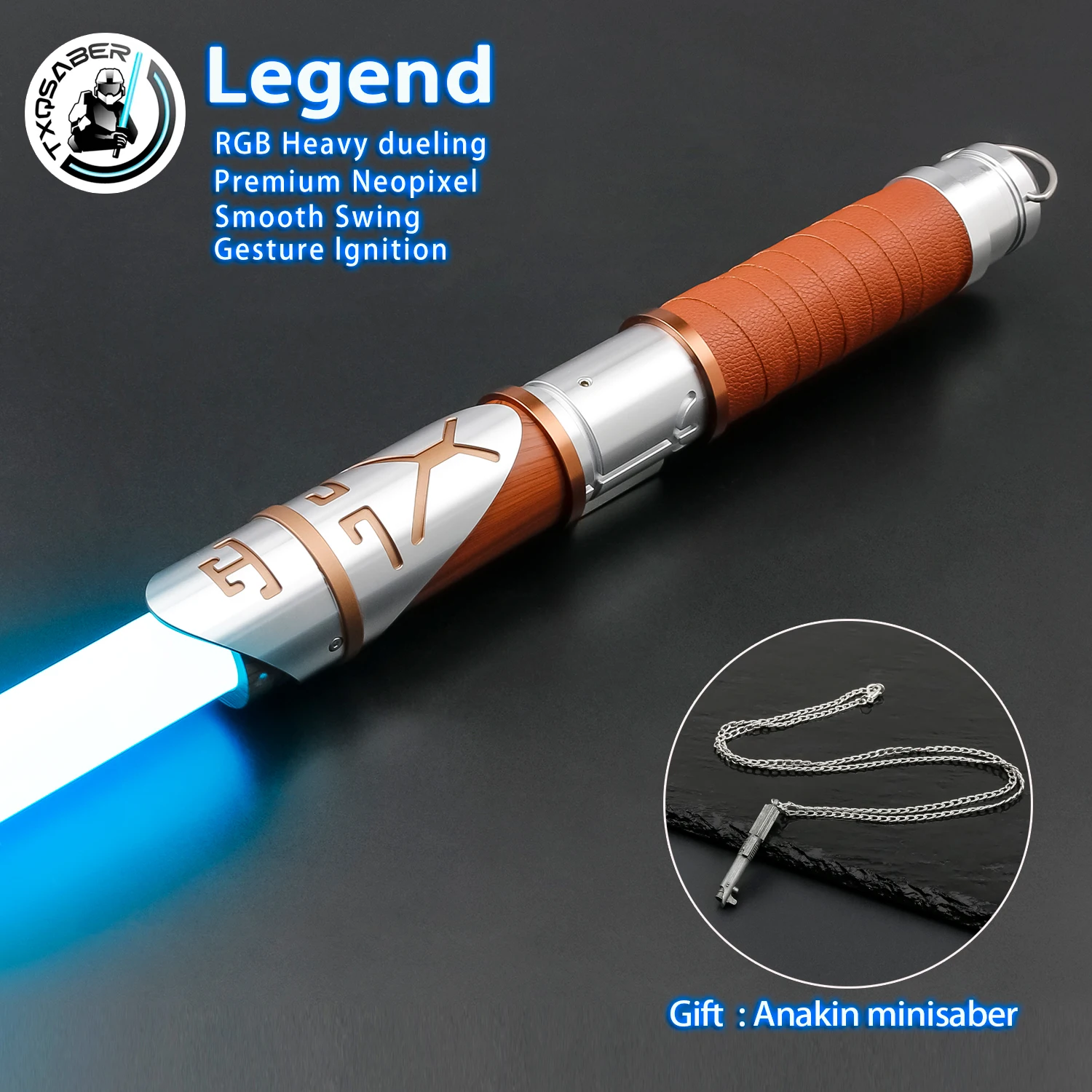 

Legend High Quality TXQSABER RGB Heavy Dueling Lightsaber Metal Hilt Proffie 2.2 SNV4 NeoPixel Laser Sword Cosplay Gift