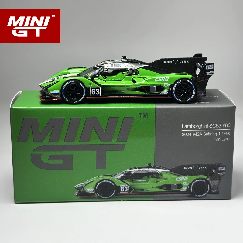 MINIGT 1:64 Lamborghini SC63 #63 Iron lynx 2024 IMSA Sebring 12
