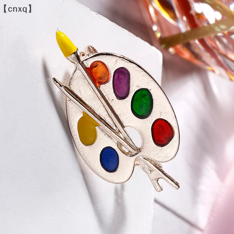 

1 Pc Colorful Enamel Fashion Brooch Artist Palette/Rhinestone Girl/Grasshopper Brooch Women's Pins Jewelry Gifts