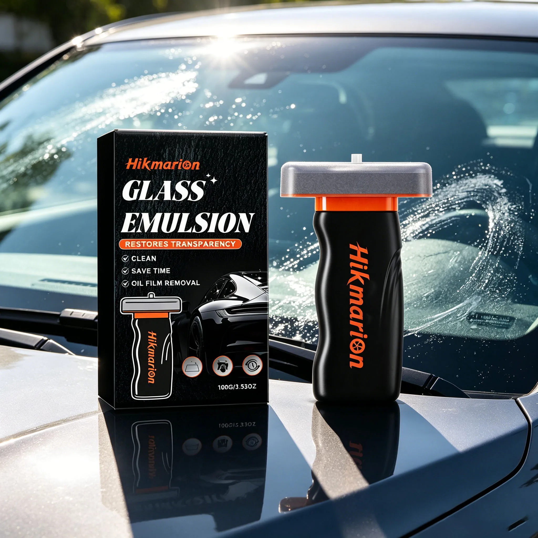 Handlicher Glasemulsions-Ölfilm-Entferner, entfernt Ölfilm und Verschmierungen, verbessert die Sichtklarheit, hydrophobe Windschutzscheiben-Reinigungsbürste, 100g – Detail 4