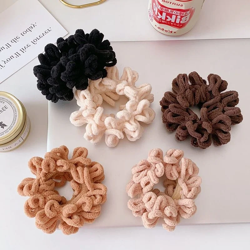 Plush Soft Elastic Hair Bandas para mulheres, Scrunchie monocromático, rabo de cavalo, laço de cabelo, elástico, moda elegante, acessórios para