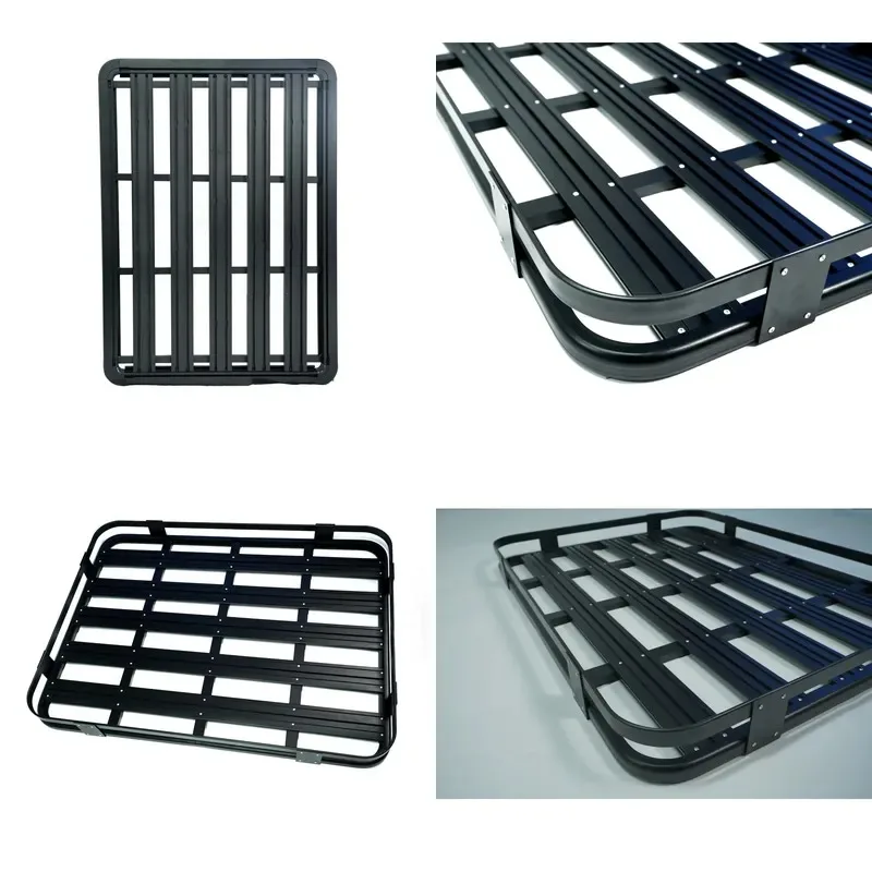 TCAL TP-07 Custom Size Aluminum Alloy Car Roof Rack Cargo Basket 100kg Capacity for SUV Pickup Easy to Install