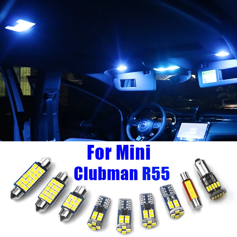 For MINI Clubman R55 2006-2014 14pcs Kit Car LED Bulbs Interior Dome Lamp Vanity Mirror Glove Box Light Trunk Light Accessories