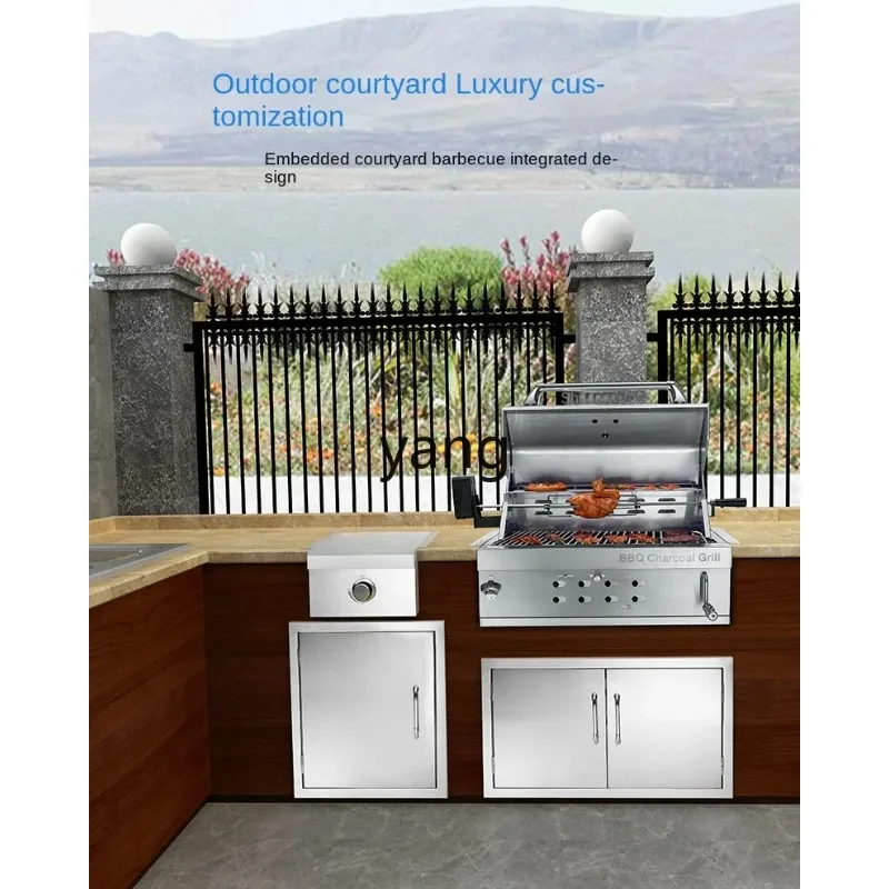 CX Stainless Steel Embedded Barbecue Oven Outdoor Charcoal Barbecue Grill Household Charcoal Grilled 5