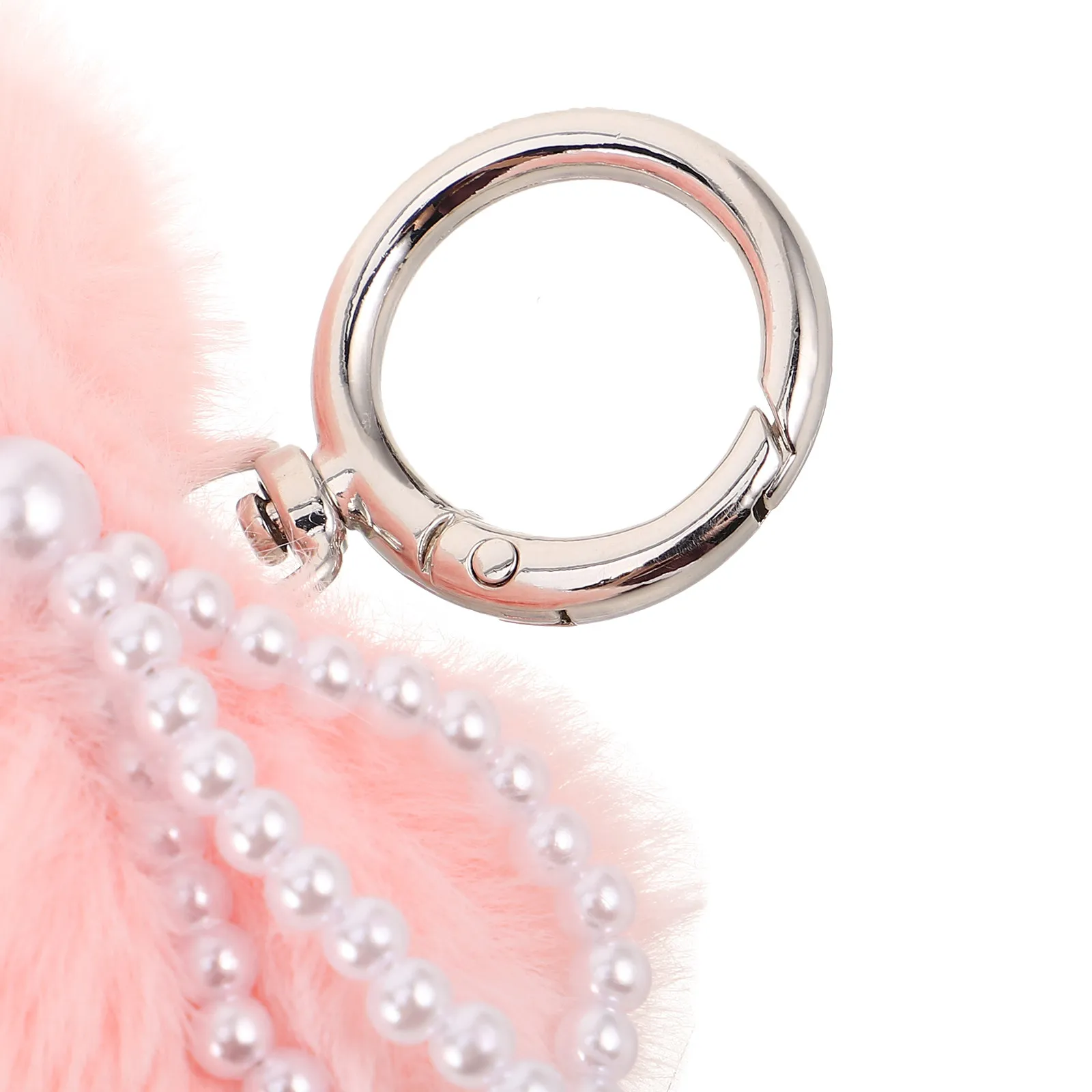 2Pcs Adorable Pink Heart Keychain Handmade Bag Charm Cute Key Holder for Girls Purse Wallet Backpack Car Keys Soft Heart Shaped