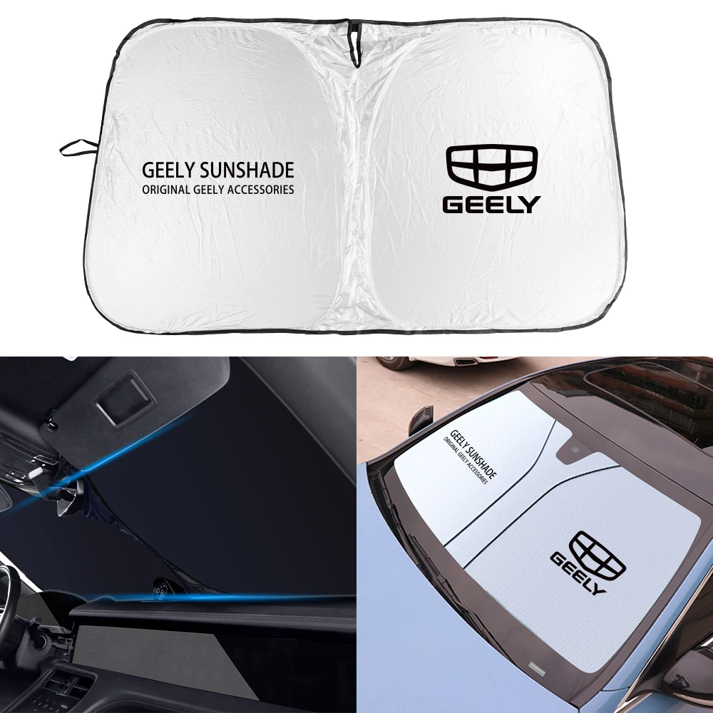 For Geely Atlas Pro Gx3 Pro Tugella Geometry C Coolray Emgrand Car Interior Sunshades Cover Windshield Sun Visor Shade Parasol