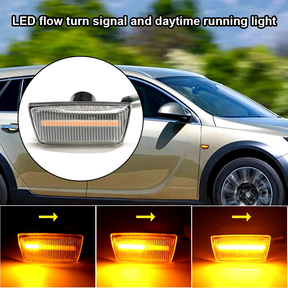 For Chevrolet Aveo T300 Cruze J300 J305 J308 Orlando J309 Vectra(Brazil) Zafira LED Dynamic Turn Signal Light Side Marker Lamp