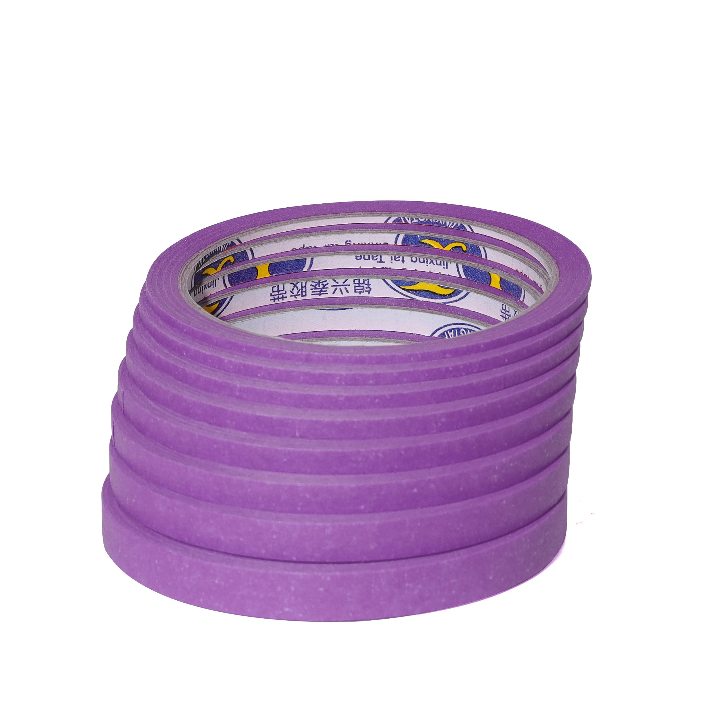 8 Rolls Purple Fine Line Masking Tape Set, 2mm-10mm X 25M Each, Multi-Purpose Adhesive Tape for Nail Art, Painting, Spray Paint,